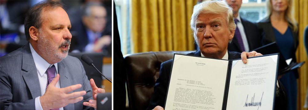 Decisão do presidente americano Donald Trump de retirar os Estados Unidos do Tratado de Associação Transpacífico (TPP, sigla em inglês) pode beneficiar o Brasil em curto prazo, sobretudo a industrial nacional; para o senador e ex-ministro do Desenvolvimento, Armando Monteiro (PTB-PE), saída dos americanos do acordo preferencial com 11 países abre a possibilidade de o Brasil ampliar a comercialização de produtos para outros mercados internacionais; "Para um país como o Brasil, que se atrasou nesse processo de integração à rede de acordos internacionais, o fato de esses países ficarem fora de um acordo preferencial com os Estados Unidos coloca o País numa posição de menor defasagem", avaliou (Foto: Paulo Emílio) Decisão do presidente americano Donald Trump de retirar os Estados Unidos do Tratado de Associação Transpacífico (TPP, sigla em inglês) pode beneficiar o Brasil em curto prazo, sobretudo a industrial nacional; para o senador e ex-ministro do Desenvolvimento, Armando Monteiro (PTB-PE), saída dos americanos do acordo preferencial com 11 países abre a possibilidade de o Brasil ampliar a comercialização de produtos para outros mercados internacionais; "Para um país como o Brasil, que se atrasou nesse processo de integração à rede de acordos internacionais, o fato de esses países ficarem fora de um acordo preferencial com os Estados Unidos coloca o País numa posição de menor defasagem", avaliou