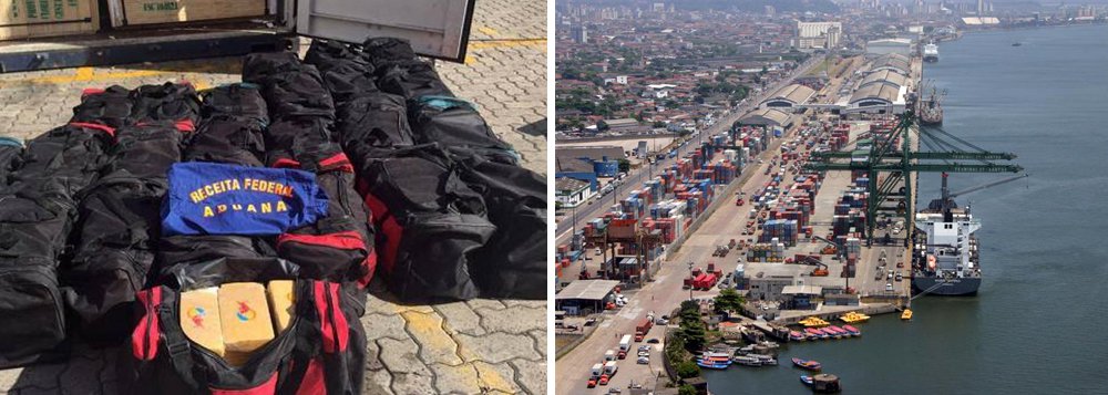 Agentes da Receita Federal da Alfândega de São Francisco do Sul (SC) apreenderam cerca de 645 quilos de uma substância semelhante a cocaína; droga estava escondida em meio a carga de um contêiner que seria embarcado em um navio que partiria nesta quarta-feira, 25, do Porto de Itapoá, no norte catarinense, com destino à Bélgica; produto estava embalado em tabletes espalhados por 24 bolsas (Foto: Aquiles Lins) Agentes da Receita Federal da Alfândega de São Francisco do Sul (SC) apreenderam cerca de 645 quilos de uma substância semelhante a cocaína; droga estava escondida em meio a carga de um contêiner que seria embarcado em um navio que partiria nesta quarta-feira, 25, do Porto de Itapoá, no norte catarinense, com destino à Bélgica; produto estava embalado em tabletes espalhados por 24 bolsas
