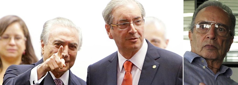 Colunista Jânio de Freitas aponta responsabilidade do vice Michel Temer na assinatura dos decretos por créditos suplementares, que sustentam o pedido de impeachment de Dilma; também ressalta “sua óbvia conivência” com as atitudes de Eduardo Cunha: “Temer, o fisiológico, que só se mostrou interessado em cargos, não é isento de responsabilidade na criação e no prolongamento da crise política que agrava a crise econômica. E desmoraliza mais o país”; sendo assim, já fala no risco de Cunha chegar ao Planalto (Foto: Roberta Namour) Colunista Jânio de Freitas aponta responsabilidade do vice Michel Temer na assinatura dos decretos por créditos suplementares, que sustentam o pedido de impeachment de Dilma; também ressalta “sua óbvia conivência” com as atitudes de Eduardo Cunha: “Temer, o fisiológico, que só se mostrou interessado em cargos, não é isento de responsabilidade na criação e no prolongamento da crise política que agrava a crise econômica. E desmoraliza mais o país”; sendo assim, já fala no risco de Cunha chegar ao Planalto