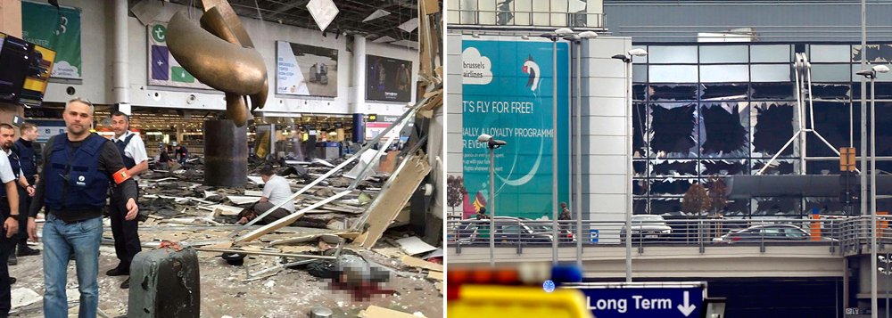 Pelo menos 34 pessoas morreram e 187 ficaram feridas nos atentados desta terça-feira 22 em Bruxelas, mostra o novo balanço provisório das autoridades; 14 pessoas morreram nas duas explosões ocorridas no aeroporto e, segundo o Ministério da Justiça, 81 ficaram feridas; de acordo com informações da empresa que administra o metrô, a Stib, 20 pessoas morreram na estação do metrô e 106 ficaram feridas (Foto: Gisele Federicce) Pelo menos 34 pessoas morreram e 187 ficaram feridas nos atentados desta terça-feira 22 em Bruxelas, mostra o novo balanço provisório das autoridades; 14 pessoas morreram nas duas explosões ocorridas no aeroporto e, segundo o Ministério da Justiça, 81 ficaram feridas; de acordo com informações da empresa que administra o metrô, a Stib, 20 pessoas morreram na estação do metrô e 106 ficaram feridas