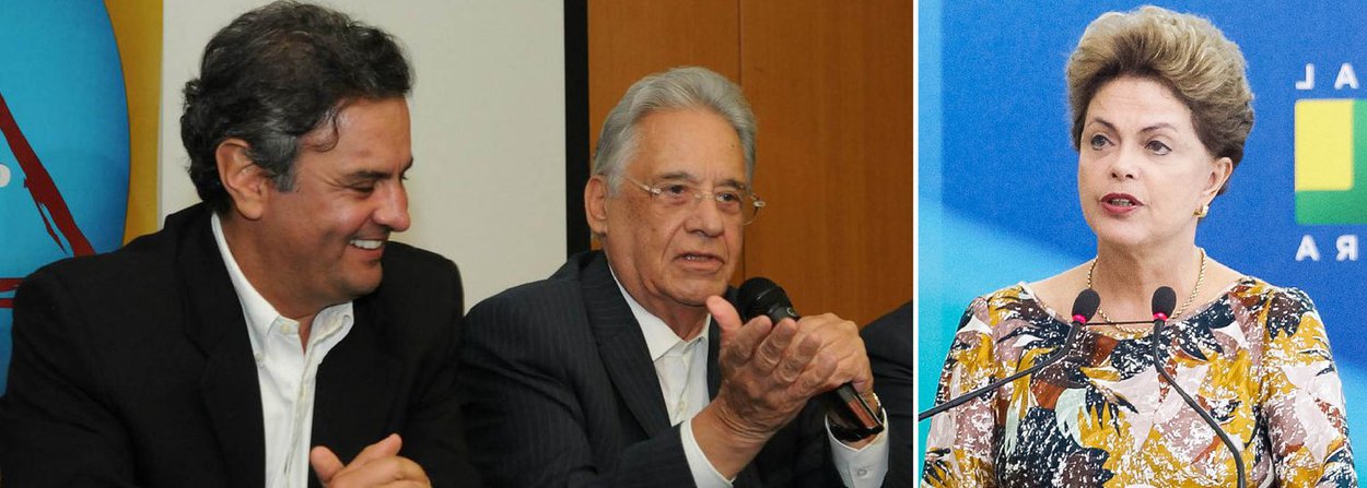 Depois de um ano marcado pela ofensiva golpista do PSDB, liderada pelo senador Aécio Neves (MG), em parceria com o deputado Eduardo Cunha (PMDB-RJ), que segundo a Procuradoria-Geral da República ocultou um patrimônio de R$ 61 milhões, o ex-presidente Fernando Henrique Cardoso (PSDB) tenta encontrar uma saída para os tucanos; "Não acho que (Dilma) tenha cometido abuso de poder em benefício próprio", afirmou Fernando Henrique ao jornal argentino Clarín; sem argumento para justificar a saída da presidente, FHC admite: "Não acho que vá renunciar"; também à imprensa argentina, o senador Aécio Neves, artífice do golpismo paraguaio, afirmou que o Brasil tem "uma presidente que apenas cumpre os ritos constitucionais" (Foto: Aquiles Lins) Depois de um ano marcado pela ofensiva golpista do PSDB, liderada pelo senador Aécio Neves (MG), em parceria com o deputado Eduardo Cunha (PMDB-RJ), que segundo a Procuradoria-Geral da República ocultou um patrimônio de R$ 61 milhões, o ex-presidente Fernando Henrique Cardoso (PSDB) tenta encontrar uma saída para os tucanos; "Não acho que (Dilma) tenha cometido abuso de poder em benefício próprio", afirmou Fernando Henrique ao jornal argentino Clarín; sem argumento para justificar a saída da presidente, FHC admite: "Não acho que vá renunciar"; também à imprensa argentina, o senador Aécio Neves, artífice do golpismo paraguaio, afirmou que o Brasil tem "uma presidente que apenas cumpre os ritos constitucionais"