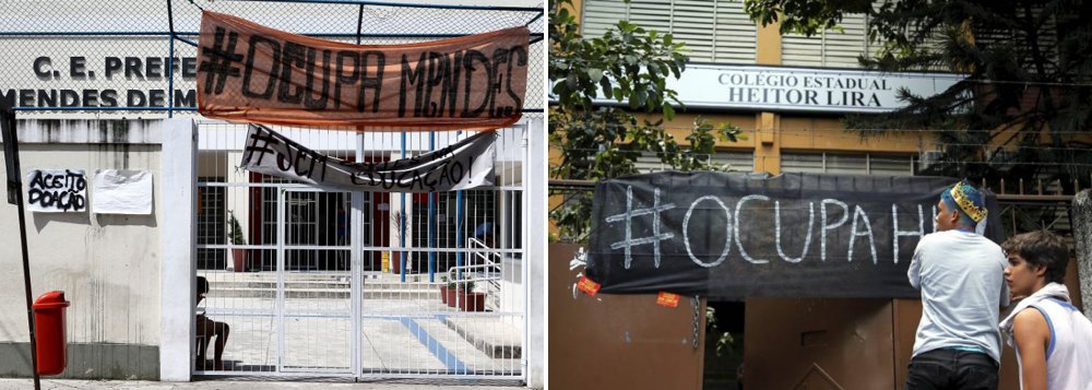Como forma de apoio aos professores, em greve há 34 dias, e também por conta da situação das escolas públicas estaduais, os estudantes do Rio ocupam até o momento 14 unidades de ensino, segundo a Secretaria de Educação; eles fazem uma série de reivindicações por melhorias; a Secretaria diz que recebeu alunos de escolas ocupadas e líderes do Sindicato dos Professores e informou que ficou acertado que, após a suspensão do movimento, medidas serão tomadas para que os alunos participem das decisões (Foto: Voney Malta) Como forma de apoio aos professores, em greve há 34 dias, e também por conta da situação das escolas públicas estaduais, os estudantes do Rio ocupam até o momento 14 unidades de ensino, segundo a Secretaria de Educação; eles fazem uma série de reivindicações por melhorias; a Secretaria diz que recebeu alunos de escolas ocupadas e líderes do Sindicato dos Professores e informou que ficou acertado que, após a suspensão do movimento, medidas serão tomadas para que os alunos participem das decisões