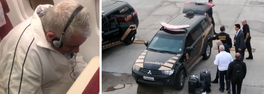 Escoltado por três policiais federais brasileiros e uma médica, Henrique Pizzolato desembarcou por volta das 6h45 no Aeroporto Internacional de Guarulhos, em São Paulo, e posteriormente em Brasília, às 8h46, onde segue para o presídio da Papuda; o ex-diretor do Banco do Brasil foi condenado pelo STF a 12 anos e sete meses de prisão por lavagem de dinheiro e peculato, mas, por ter dupla cidadania, fugiu para a Itália em setembro de 2013, antes do fim do julgamento, com um passaporte falso em nome de um irmão morto (Foto: Roberta Namour) Escoltado por três policiais federais brasileiros e uma médica, Henrique Pizzolato desembarcou por volta das 6h45 no Aeroporto Internacional de Guarulhos, em São Paulo, e posteriormente em Brasília, às 8h46, onde segue para o presídio da Papuda; o ex-diretor do Banco do Brasil foi condenado pelo STF a 12 anos e sete meses de prisão por lavagem de dinheiro e peculato, mas, por ter dupla cidadania, fugiu para a Itália em setembro de 2013, antes do fim do julgamento, com um passaporte falso em nome de um irmão morto