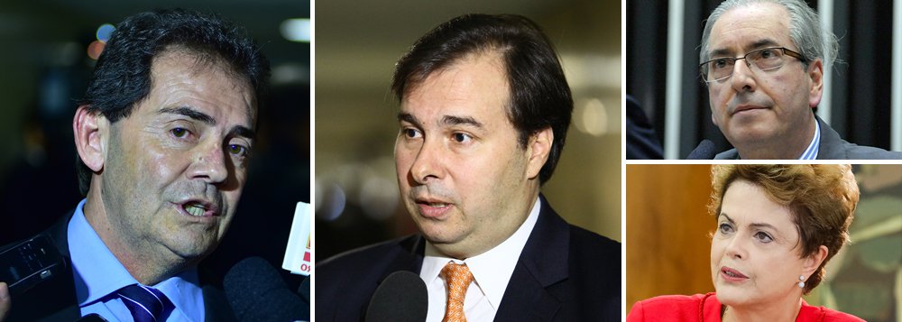 Paulinho da Força (SD-SP) e Rodrigo Maia (DEM-RJ), deputados da oposição aliados do presidente da Câmara, estão articulando uma farsa grotesca na Casa; eles propõem salvar Eduardo Cunha (PMDB-RJ), desde que ele deflagre o processo de impeachment da presidente Dilma Rousseff; estratégia envolve conseguir o apoio de parlamentares da oposição contra a cassação do mandato de Cunha; depois que o presidente da Câmara deflagrasse o processo de impeachment, renunciaria ao cargo que exerce, preservando seu mandato (Foto: Paulo Emílio) Paulinho da Força (SD-SP) e Rodrigo Maia (DEM-RJ), deputados da oposição aliados do presidente da Câmara, estão articulando uma farsa grotesca na Casa; eles propõem salvar Eduardo Cunha (PMDB-RJ), desde que ele deflagre o processo de impeachment da presidente Dilma Rousseff; estratégia envolve conseguir o apoio de parlamentares da oposição contra a cassação do mandato de Cunha; depois que o presidente da Câmara deflagrasse o processo de impeachment, renunciaria ao cargo que exerce, preservando seu mandato