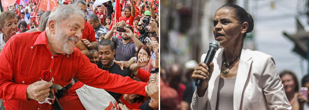A pesquisa Datafolha deste fim de semana revela que, se as eleições presidenciais fossem hoje, a disputa seria liderada pelo ex-presidente Lula, com 21%, seguido por Marina Silva, com 19%; um dado marcante é também a queda acentuada dos tucanos, em especial do senador Aécio Neves (PSDB-MG), que, desde que perdeu as eleições presidenciais, aposta na instabilidade política e no caos; de dezembro do ano passado até hoje, ele caiu de 27% para 17%; Geraldo Alckmin também pontua muito mal e fica com apenas 8%; isso significa que a ideia de antecipar as eleições de 2018 pode ser um péssimo para os que se engajaram no golpe contra a presidente Dilma Rousseff (Foto: Leonardo Attuch) A pesquisa Datafolha deste fim de semana revela que, se as eleições presidenciais fossem hoje, a disputa seria liderada pelo ex-presidente Lula, com 21%, seguido por Marina Silva, com 19%; um dado marcante é também a queda acentuada dos tucanos, em especial do senador Aécio Neves (PSDB-MG), que, desde que perdeu as eleições presidenciais, aposta na instabilidade política e no caos; de dezembro do ano passado até hoje, ele caiu de 27% para 17%; Geraldo Alckmin também pontua muito mal e fica com apenas 8%; isso significa que a ideia de antecipar as eleições de 2018 pode ser um péssimo para os que se engajaram no golpe contra a presidente Dilma Rousseff