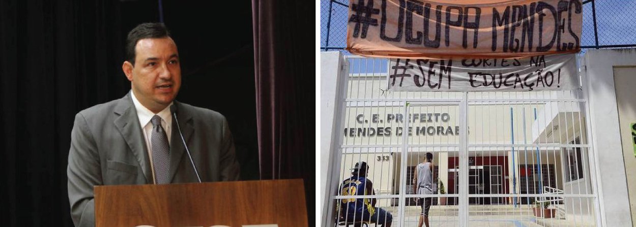 O chefe de gabinete da Secretaria de Estado de Educação do Rio de Janeiro, Caio Lima, reuniu-se com estudantes no Colégio Estadual Prefeito Mendes de Moraes, na Ilha do Governador, zona norte da capital fluminense; Lima disse que os participantes do movimento de ocupação de escolas estão tirando o direito dos outros alunos de estudar e “matando o futuro” desses estudantes; o colégio foi o primeiro a ser ocupado na mobilização de alunos em apoio à greve dos professores da rede estadual; "Gerações que são perdidas por conta de uma postura intransigente da parte deles”, disse Lima (Foto: Leonardo Lucena) O chefe de gabinete da Secretaria de Estado de Educação do Rio de Janeiro, Caio Lima, reuniu-se com estudantes no Colégio Estadual Prefeito Mendes de Moraes, na Ilha do Governador, zona norte da capital fluminense; Lima disse que os participantes do movimento de ocupação de escolas estão tirando o direito dos outros alunos de estudar e “matando o futuro” desses estudantes; o colégio foi o primeiro a ser ocupado na mobilização de alunos em apoio à greve dos professores da rede estadual; "Gerações que são perdidas por conta de uma postura intransigente da parte deles”, disse Lima