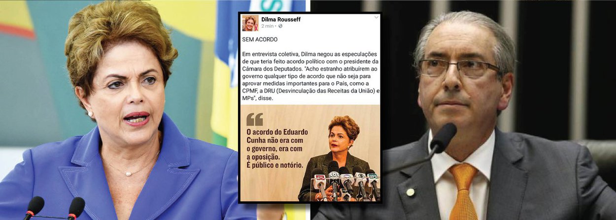 Ao comentar as denúncias do Ministério Público suíço contra o presidente da Câmara, Eduardo Cunha (PMDB-RJ), a presidente Dilma Rousseff disse neste domingo, 18, de Estocolmo, 'lamentar' que elas digam respeito a um brasileiro; Dilma também negou que o governo estivesse articulando qualquer acordo com o deputado e acusou a oposição de fazer tal trato; "Eu acho fantástico essa conversa de que o governo está fazendo acordo com quem quer que seja", ironizou; "O acordo de Eduardo Cunha não é com o governo, era com a oposição. Era público e notório. Até na nota aparece", destacou a presidente, em referência à nota em que a oposição defendia o afastamento de Cunha, mas que foi vista apenas como uma forma de responder às pressões de governistas e oposicionistas (Foto: Gisele Federicce) Ao comentar as denúncias do Ministério Público suíço contra o presidente da Câmara, Eduardo Cunha (PMDB-RJ), a presidente Dilma Rousseff disse neste domingo, 18, de Estocolmo, 'lamentar' que elas digam respeito a um brasileiro; Dilma também negou que o governo estivesse articulando qualquer acordo com o deputado e acusou a oposição de fazer tal trato; "Eu acho fantástico essa conversa de que o governo está fazendo acordo com quem quer que seja", ironizou; "O acordo de Eduardo Cunha não é com o governo, era com a oposição. Era público e notório. Até na nota aparece", destacou a presidente, em referência à nota em que a oposição defendia o afastamento de Cunha, mas que foi vista apenas como uma forma de responder às pressões de governistas e oposicionistas