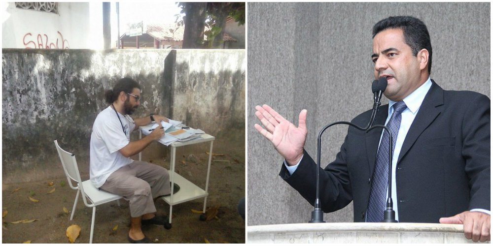 Um médico está atendendo os pacientes de um posto de saúde, em Aracaju, embaixo de uma árvore. Isso porque o prédio da unidade de saúde está bastante insalubre; o caso tem ocorrido no povoado Areia Branca, na zona de Expansão da capital; segundo relato do vereador Jailton Santana (PSDB), a situação da Unidade de Saúde da Família João Bezerra é bastante preocupante; "Tenho recebido reclamações de moradores da localidade afirmando que a unidade não tem condições de funcionamento por conta da situação precária do prédio, como a porta do banheiro caída, por exemplo", afirmou (Foto: Valter Lima) Um médico está atendendo os pacientes de um posto de saúde, em Aracaju, embaixo de uma árvore. Isso porque o prédio da unidade de saúde está bastante insalubre; o caso tem ocorrido no povoado Areia Branca, na zona de Expansão da capital; segundo relato do vereador Jailton Santana (PSDB), a situação da Unidade de Saúde da Família João Bezerra é bastante preocupante; "Tenho recebido reclamações de moradores da localidade afirmando que a unidade não tem condições de funcionamento por conta da situação precária do prédio, como a porta do banheiro caída, por exemplo", afirmou