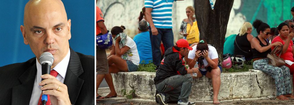 O ministro da Justiça, Alexandre de Moraes, afirmou na noite de segunda-feira (2), em Manaus, que os líderes das facções que comandaram os ataques que deixaram 56 mortos no Compaj (Complexo Penitenciário Anísio Jobim) serão transferidos para presídios federais assim que forem identificados; "Tem uma força-tarefa trabalhando para que, num rápido espaço de tempo e dentro da lei, possamos apresentar ao Ministério da Justiça o nome dos presos que têm que sair daqui e serem transferidos para presídios de segurança máxima", disse (Foto: Giuliana Miranda) O ministro da Justiça, Alexandre de Moraes, afirmou na noite de segunda-feira (2), em Manaus, que os líderes das facções que comandaram os ataques que deixaram 56 mortos no Compaj (Complexo Penitenciário Anísio Jobim) serão transferidos para presídios federais assim que forem identificados; "Tem uma força-tarefa trabalhando para que, num rápido espaço de tempo e dentro da lei, possamos apresentar ao Ministério da Justiça o nome dos presos que têm que sair daqui e serem transferidos para presídios de segurança máxima", disse