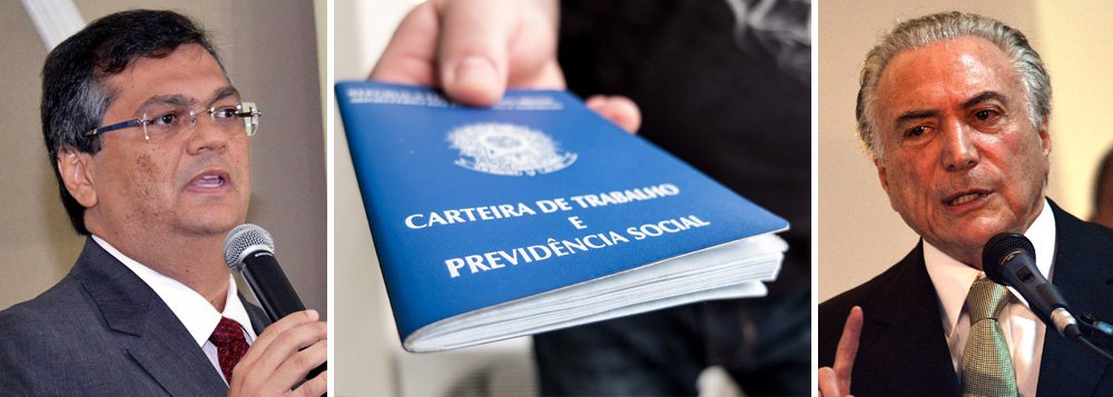 "Desde que foi criada, a CLT sofre ataques de alguns economistas e políticos. O argumento é sempre o mesmo: esse conjunto de direitos seria um peso exagerado para a economia brasileira. Ora, recentemente vivemos um ciclo de desenvolvimento econômico em que houve recorde de criação de empregos com carteira assinada, o que demonstra que direitos não são empecilho ao desenvolvimento", diz o governador do Maranhão, Flávio Dino, que faz também uma crítica ao vice Michel Temer; "Agora, novamente, o grupo que tenta chegar ao poder rasgando a Constituição defende 'flexibilizar' a CLT", critica, apontando prejuízos para os trabalhadores (Foto: Leonardo Attuch) "Desde que foi criada, a CLT sofre ataques de alguns economistas e políticos. O argumento é sempre o mesmo: esse conjunto de direitos seria um peso exagerado para a economia brasileira. Ora, recentemente vivemos um ciclo de desenvolvimento econômico em que houve recorde de criação de empregos com carteira assinada, o que demonstra que direitos não são empecilho ao desenvolvimento", diz o governador do Maranhão, Flávio Dino, que faz também uma crítica ao vice Michel Temer; "Agora, novamente, o grupo que tenta chegar ao poder rasgando a Constituição defende 'flexibilizar' a CLT", critica, apontando prejuízos para os trabalhadores