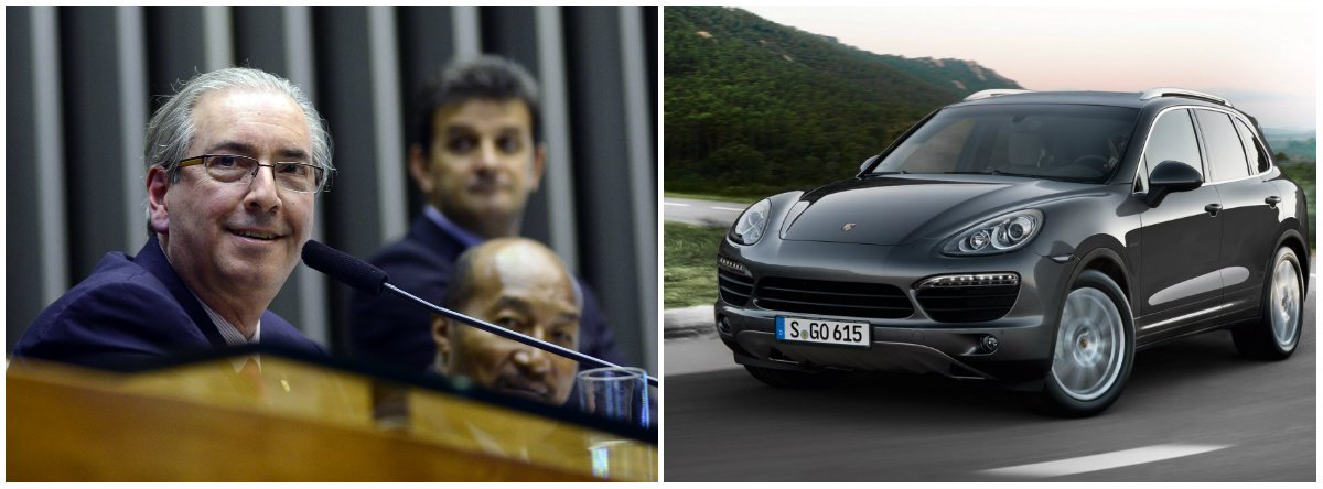 Carro de luxo do presidente da Câmara, que é evangélico, foi registrado em uma de suas empresas, chamada Jesus.com, que faz propagandas e programas de rádio; o Porsche Cayenne S, de 2013, avaliado em R$ 429 mil, é apenas um dos carros da frota de luxo do deputado Eduardo Cunha (PMDB-RJ), que tem ainda um Ford Edge V6, um Ford Fusion, também registrados na Jesus.com, além de uma BMW e outros carros vinculados a outra empresa e ao nome de sua esposa, a jornalista Cláudia Cruz; somente contabilizando o valor de seus nove carros, o patrimônio de Cunha soma R$ 940 mil; PGR estima em R$ 61 milhões o patrimônio não declarado do presidente da Câmara (Foto: Gisele Federicce) Carro de luxo do presidente da Câmara, que é evangélico, foi registrado em uma de suas empresas, chamada Jesus.com, que faz propagandas e programas de rádio; o Porsche Cayenne S, de 2013, avaliado em R$ 429 mil, é apenas um dos carros da frota de luxo do deputado Eduardo Cunha (PMDB-RJ), que tem ainda um Ford Edge V6, um Ford Fusion, também registrados na Jesus.com, além de uma BMW e outros carros vinculados a outra empresa e ao nome de sua esposa, a jornalista Cláudia Cruz; somente contabilizando o valor de seus nove carros, o patrimônio de Cunha soma R$ 940 mil; PGR estima em R$ 61 milhões o patrimônio não declarado do presidente da Câmara