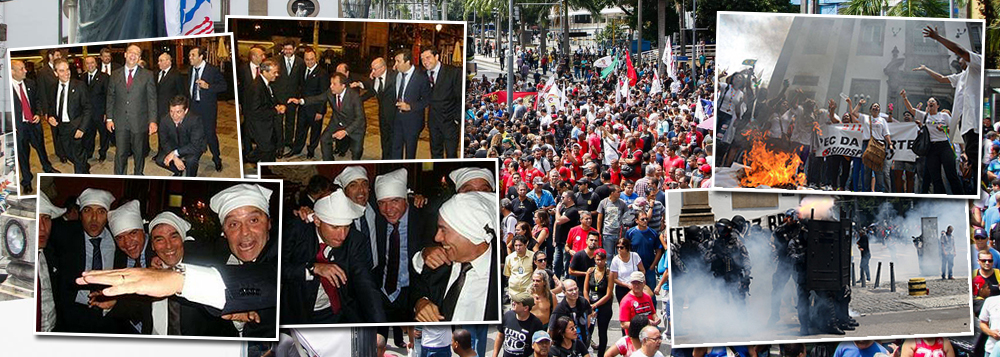 "Este será o cenário social e político daqui para a frente, que servirá de pano de fundo para várias disputas políticas: (1) A crise fiscal, obrigando o governo a impor sacrifícios, (2) os sacrifícios recaindo sobre os mais fracos e poupando os grandes marajás dos setores político, público e Jurídico, (3) denúncias que continuarão a fluir da Lava Jato, (4) uma política econômica que, para desconstruir a Constituição de 1988, não vacilará em aprofundar a crise, através dos instrumentos fiscais e monetários", diz o jornalista Luis Nassif; "Bato três vezes na madeira, mas temo que os chamamentos às Forças Armadas não se restringirão a malucos querendo abolir a bandeira do Japão" (Foto: Leonardo Attuch) "Este será o cenário social e político daqui para a frente, que servirá de pano de fundo para várias disputas políticas: (1) A crise fiscal, obrigando o governo a impor sacrifícios, (2) os sacrifícios recaindo sobre os mais fracos e poupando os grandes marajás dos setores político, público e Jurídico, (3) denúncias que continuarão a fluir da Lava Jato, (4) uma política econômica que, para desconstruir a Constituição de 1988, não vacilará em aprofundar a crise, através dos instrumentos fiscais e monetários", diz o jornalista Luis Nassif; "Bato três vezes na madeira, mas temo que os chamamentos às Forças Armadas não se restringirão a malucos querendo abolir a bandeira do Japão"