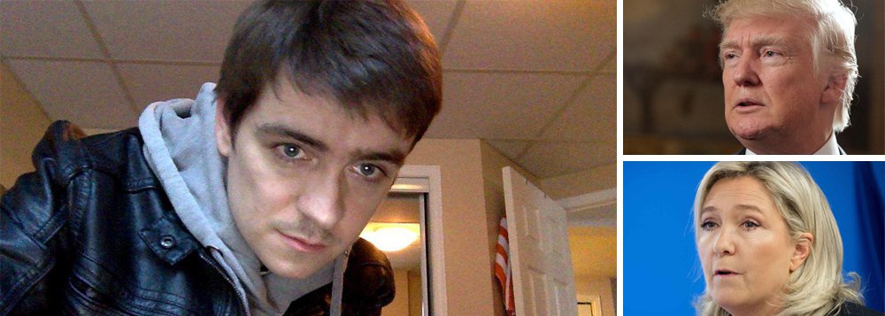 Suspeito de cometer o atentado que matou seis pessoas em uma mesquita de Quebec, no Canadá, o franco-canadense Alexandre Bissonnette é admirador do presidente dos Estados Unidos, Donald Trump, e da líder ultranacionalista francesa Marine Le Pen; Bissonnette, um estudante de ciências políticas de 27 anos, é o único suspeito preso após o atentado em Quebec e não tinha passagens pela polícia. A mesquita fica no Centro Cultural Islâmico da cidade canadense e já tinha sido alvo de ameaças; em junho de 2016, uma cabeça de porco foi deixada na entrada do local, com a frase "bom apetite" - muçulmanos não comem carne de porco (Foto: Aquiles Lins) Suspeito de cometer o atentado que matou seis pessoas em uma mesquita de Quebec, no Canadá, o franco-canadense Alexandre Bissonnette é admirador do presidente dos Estados Unidos, Donald Trump, e da líder ultranacionalista francesa Marine Le Pen; Bissonnette, um estudante de ciências políticas de 27 anos, é o único suspeito preso após o atentado em Quebec e não tinha passagens pela polícia. A mesquita fica no Centro Cultural Islâmico da cidade canadense e já tinha sido alvo de ameaças; em junho de 2016, uma cabeça de porco foi deixada na entrada do local, com a frase "bom apetite" - muçulmanos não comem carne de porco