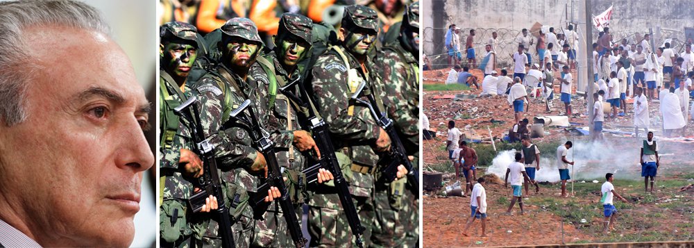 Colunista do 247 Tereza Cruvinel diz que além de inconstitucional, por ferir a missão institucional das Forças Armadas, a decisão do governo de utilizá-las na fiscalização de presídios desagradou profundamente a base militar, ainda que os comandantes não tenham se manifestado em qualquer sentido; "Na oficialidade intermediária, segundo fonte militar ouvida pelo 247, a medida mais uma vez 'humilha' as Forças Armadas impondo-lhes tarefas que fogem à sua missão de zelar pela segurança nacional em relação a ameaças externas", diz; artigo da revista Sociedade Militar critica a medida de Temer, que visa muito mais o aumento de sua rarefeita popularidade do que a efetiva superação da crise (Foto: Tereza Cruvinel) Colunista do 247 Tereza Cruvinel diz que além de inconstitucional, por ferir a missão institucional das Forças Armadas, a decisão do governo de utilizá-las na fiscalização de presídios desagradou profundamente a base militar, ainda que os comandantes não tenham se manifestado em qualquer sentido; "Na oficialidade intermediária, segundo fonte militar ouvida pelo 247, a medida mais uma vez 'humilha' as Forças Armadas impondo-lhes tarefas que fogem à sua missão de zelar pela segurança nacional em relação a ameaças externas", diz; artigo da revista Sociedade Militar critica a medida de Temer, que visa muito mais o aumento de sua rarefeita popularidade do que a efetiva superação da crise