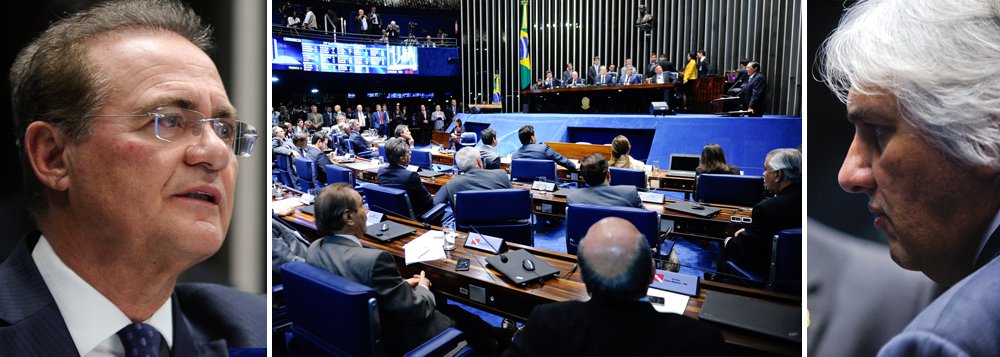 O plenário do Senado decidiu nesta quarta-feira (25) que a votação na qual os parlamentares se posicionarão sobre a prisão de Delcídio Amaral (PT) será aberta - foram 52 votos contra 20; em resposta às questões de ordem apresentadas pelo PSDB, PDT e Rede, Renan Calheiros decidiu que a votação deveria ser secreta, mas ele próprio recorreu ao plenário para que decidisse se a votação deveria ser ou não secreta; o líder do PSDB, Cássio Cunha Lima, defendeu o voto aberto; segundo ele, se o voto é aberto em processos de cassação, também deve ser no caso de prisão de parlamentar; o novo líder do governo no Congresso, José Pimentel (PT), defendeu a aplicação do Regimento Interno do Senado, que determina voto secreto (Foto: Ana Pupulin) O plenário do Senado decidiu nesta quarta-feira (25) que a votação na qual os parlamentares se posicionarão sobre a prisão de Delcídio Amaral (PT) será aberta - foram 52 votos contra 20; em resposta às questões de ordem apresentadas pelo PSDB, PDT e Rede, Renan Calheiros decidiu que a votação deveria ser secreta, mas ele próprio recorreu ao plenário para que decidisse se a votação deveria ser ou não secreta; o líder do PSDB, Cássio Cunha Lima, defendeu o voto aberto; segundo ele, se o voto é aberto em processos de cassação, também deve ser no caso de prisão de parlamentar; o novo líder do governo no Congresso, José Pimentel (PT), defendeu a aplicação do Regimento Interno do Senado, que determina voto secreto