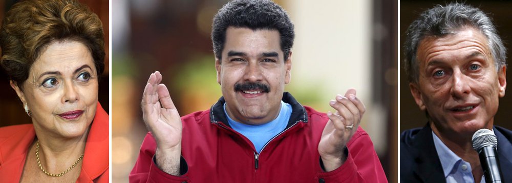 Governo brasileiro sinaliza que não vai apoiar proposta do novo presidente da Argentina, Mauricio Macri, de pedir a suspensão do país de Nicolas Maduro do Mercosul; para Dilma Rousseff, 'os sócios do bloco precisam trabalhar juntos para torná-lo mais robusto e espera que Macri deixe seus próprios interesses de lado para privilegiar o que é melhor para a união aduaneira'; logo após sua vitória nas urnas, o sucessor de Cristina Kirchner disse que solicitará na próxima cúpula que seja aplicada a cláusula democrática contra a Venezuela pela "perseguição aos opositores e à liberdade de expressão" (Foto: Roberta Namour) Governo brasileiro sinaliza que não vai apoiar proposta do novo presidente da Argentina, Mauricio Macri, de pedir a suspensão do país de Nicolas Maduro do Mercosul; para Dilma Rousseff, 'os sócios do bloco precisam trabalhar juntos para torná-lo mais robusto e espera que Macri deixe seus próprios interesses de lado para privilegiar o que é melhor para a união aduaneira'; logo após sua vitória nas urnas, o sucessor de Cristina Kirchner disse que solicitará na próxima cúpula que seja aplicada a cláusula democrática contra a Venezuela pela "perseguição aos opositores e à liberdade de expressão"