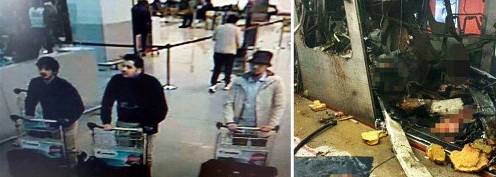 Os dois homens-bomba que se explodiram no aeroporto de Bruxelas, Khalid e Brahim El Bakraoui, eram irmãos; um outro suspeito, Najim Laachraoui, que também teria ligações com os ataques em Paris, teria sido preso nesta quarta-feira; fotografado por câmeras de segurança no aeroporto de Bruxelas ao lado dos irmãos El Bakraoui, Laachraoui não detonou uma bomba, que foi destruída em uma explosão controlada realizada pela polícia (Foto: Paulo Emílio) Os dois homens-bomba que se explodiram no aeroporto de Bruxelas, Khalid e Brahim El Bakraoui, eram irmãos; um outro suspeito, Najim Laachraoui, que também teria ligações com os ataques em Paris, teria sido preso nesta quarta-feira; fotografado por câmeras de segurança no aeroporto de Bruxelas ao lado dos irmãos El Bakraoui, Laachraoui não detonou uma bomba, que foi destruída em uma explosão controlada realizada pela polícia