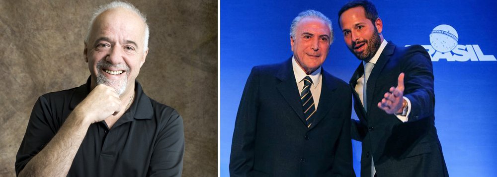 Crítico do golpe contra Dilma Rousseff e do governo Temer, o escritor Paulo Coelho compartilhou a notícia de que o Ministério da Cultura gastou R$ 596,8 mil com um evento para 600 pessoas, em que serão entregues condecorações a personalidades do samba, e cobrou o Palácio do Planalto: "Programa de austeridade"; governo afirmou que o valor desembolsado é "justo e possível" para um evento do porte da cerimônia de premiação (Foto: Gisele Federicce) Crítico do golpe contra Dilma Rousseff e do governo Temer, o escritor Paulo Coelho compartilhou a notícia de que o Ministério da Cultura gastou R$ 596,8 mil com um evento para 600 pessoas, em que serão entregues condecorações a personalidades do samba, e cobrou o Palácio do Planalto: "Programa de austeridade"; governo afirmou que o valor desembolsado é "justo e possível" para um evento do porte da cerimônia de premiação