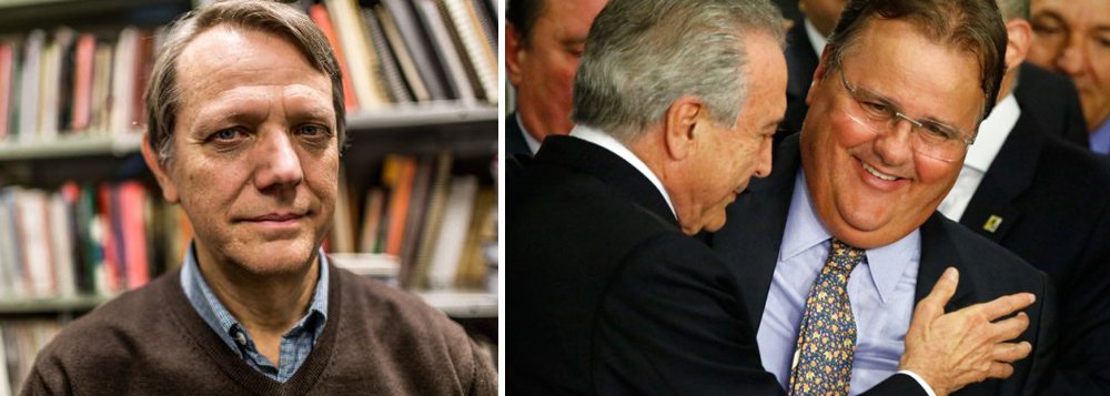 "Ao reconhecer os fatos com tamanha candura, como se neles nada houvesse de errado, o texto emitido pelo Planalto desconhece o humor da atual opinião pública. Apoiado em Rodrigo Maia e na larga maioria congressual que derrubou Dilma Rousseff, o palácio supõe que novo impeachment seja impraticável. Por isso, cercado pela falsa segurança brasiliense, o bloco no poder perde de vista as mudanças em curso na sociedade e começa a pairar perigosamente no vazio", diz o cientista político e professor da USP André Singer, sobre o modo como o presidente Michel Temer conduziu o escândalo envolvendo seu ex-braço direito político, Geddel Vieira Lima (Foto: Aquiles Lins) "Ao reconhecer os fatos com tamanha candura, como se neles nada houvesse de errado, o texto emitido pelo Planalto desconhece o humor da atual opinião pública. Apoiado em Rodrigo Maia e na larga maioria congressual que derrubou Dilma Rousseff, o palácio supõe que novo impeachment seja impraticável. Por isso, cercado pela falsa segurança brasiliense, o bloco no poder perde de vista as mudanças em curso na sociedade e começa a pairar perigosamente no vazio", diz o cientista político e professor da USP André Singer, sobre o modo como o presidente Michel Temer conduziu o escândalo envolvendo seu ex-braço direito político, Geddel Vieira Lima