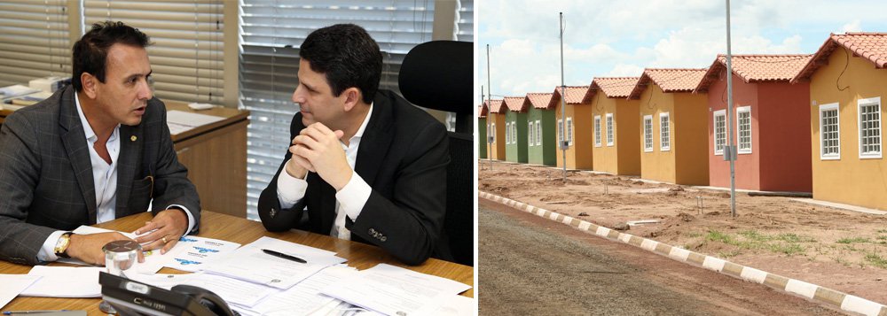 Em audiência com o ministro das Cidades, o deputado federal Carlos Henrique Gaguim (PTN) tratou sobre a possibilidade de se remanejar a verba destinada ao projeto do Bus Rapid Transit (BRT) da cidade de Palmas, cerca de R$ 228 milhões, para ações de construção de unidades habitacionais na Capital; "É muito importante a ampliação dessas moradias para os cidadãos que ainda não têm sua casa própria. Por isso sempre lutei pela construção dessas casas junto ao governo estadual e federal", ressaltou; segundo Gaguim, Bruno Araújo sinalizou a liberação das verbas; "O ministro me confirmou a liberação de recursos para a construção de novas casas populares em nosso Estado. Estou lutando por isso já faz tempo e hoje tive a certeza de que agora vai dar certo" (Foto: Aquiles Lins) Em audiência com o ministro das Cidades, o deputado federal Carlos Henrique Gaguim (PTN) tratou sobre a possibilidade de se remanejar a verba destinada ao projeto do Bus Rapid Transit (BRT) da cidade de Palmas, cerca de R$ 228 milhões, para ações de construção de unidades habitacionais na Capital; "É muito importante a ampliação dessas moradias para os cidadãos que ainda não têm sua casa própria. Por isso sempre lutei pela construção dessas casas junto ao governo estadual e federal", ressaltou; segundo Gaguim, Bruno Araújo sinalizou a liberação das verbas; "O ministro me confirmou a liberação de recursos para a construção de novas casas populares em nosso Estado. Estou lutando por isso já faz tempo e hoje tive a certeza de que agora vai dar certo"