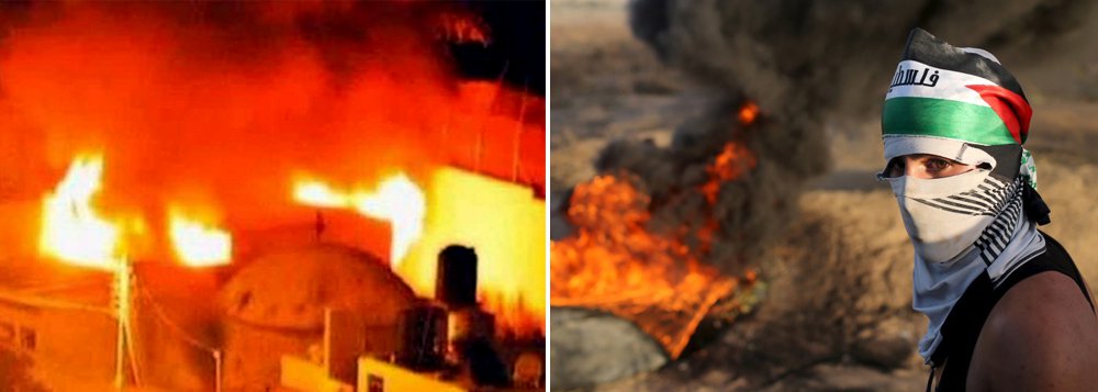 O Exército de Israel informou que cerca de 100 pessoas correram para o túmulo do patriarca bíblico José, localizado na cidade palestina de Nablus; eas foram retiradas por forças de segurança palestinas, mas não antes de incendiarem algumas partes do templo (Foto: Roberta Namour) O Exército de Israel informou que cerca de 100 pessoas correram para o túmulo do patriarca bíblico José, localizado na cidade palestina de Nablus; eas foram retiradas por forças de segurança palestinas, mas não antes de incendiarem algumas partes do templo