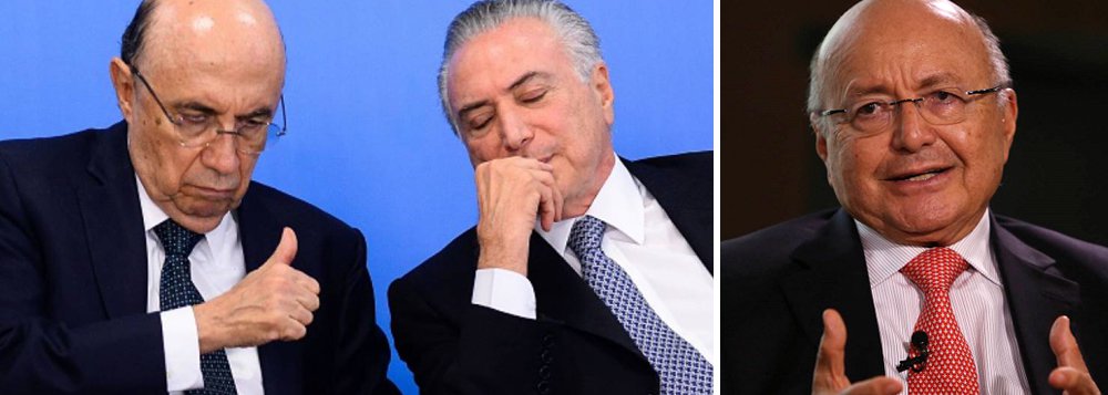"Todo mundo errou sobre o pós-Dilma", diz o economista Maílson da Nóbrega, ex-ministro da Fazenda e um dos sócios da consultoria Tendências, que previa a volta da confiança com a dupla Michel Temer e Henrique Meirelles; no entanto, embora admita o erro de suas previsões e de outros agentes econômicos que apoiaram o golpe, ele culpa o PT, pela crise atual; ou seja: a culpada é a presidente deposta Dilma Rousseff, que levou o Brasil ao pleno emprego, e não as forças golpistas que produziram 12 milhões de desempregados e o maior rombo fiscal de todos os tempos (Foto: Leonardo Attuch) "Todo mundo errou sobre o pós-Dilma", diz o economista Maílson da Nóbrega, ex-ministro da Fazenda e um dos sócios da consultoria Tendências, que previa a volta da confiança com a dupla Michel Temer e Henrique Meirelles; no entanto, embora admita o erro de suas previsões e de outros agentes econômicos que apoiaram o golpe, ele culpa o PT, pela crise atual; ou seja: a culpada é a presidente deposta Dilma Rousseff, que levou o Brasil ao pleno emprego, e não as forças golpistas que produziram 12 milhões de desempregados e o maior rombo fiscal de todos os tempos