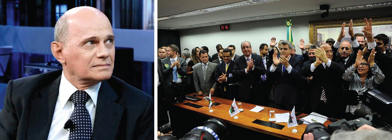 Jornalista Ricardo Boechat fez duras críticas à decisão do PMDB de desembarcar do governo Dilma Rousseff; "É uma imagem melancólica e humilhante para o cidadão brasileiro ver tantas figuras com tantos crimes nas costas reunidas ali, sem que a polícia comparecesse para fazer a sua parte", disse (Foto: Aquiles Lins) Jornalista Ricardo Boechat fez duras críticas à decisão do PMDB de desembarcar do governo Dilma Rousseff; "É uma imagem melancólica e humilhante para o cidadão brasileiro ver tantas figuras com tantos crimes nas costas reunidas ali, sem que a polícia comparecesse para fazer a sua parte", disse