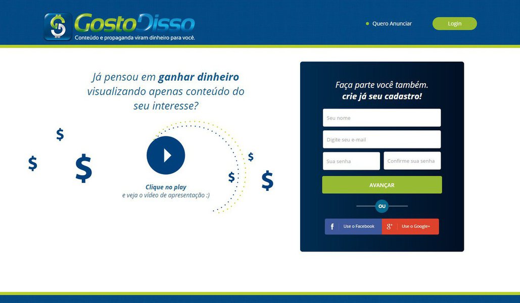 Empresários de Campo Grande, Mato Grosso do Sul, desenvolveram uma ferramenta que divide as receitas de publicidade com os usuários pela quantidade de notícias que lê ao longo do dia ou acessa suas peças publicitárias; batizado de Gosto Disso, site e aplicativo permitem ganhos de até R$ 120 no acumulado de três meses; GostoDisso.com já conta com mais de 70 mil usuários (Foto: Paulo Emílio) Empresários de Campo Grande, Mato Grosso do Sul, desenvolveram uma ferramenta que divide as receitas de publicidade com os usuários pela quantidade de notícias que lê ao longo do dia ou acessa suas peças publicitárias; batizado de Gosto Disso, site e aplicativo permitem ganhos de até R$ 120 no acumulado de três meses; GostoDisso.com já conta com mais de 70 mil usuários