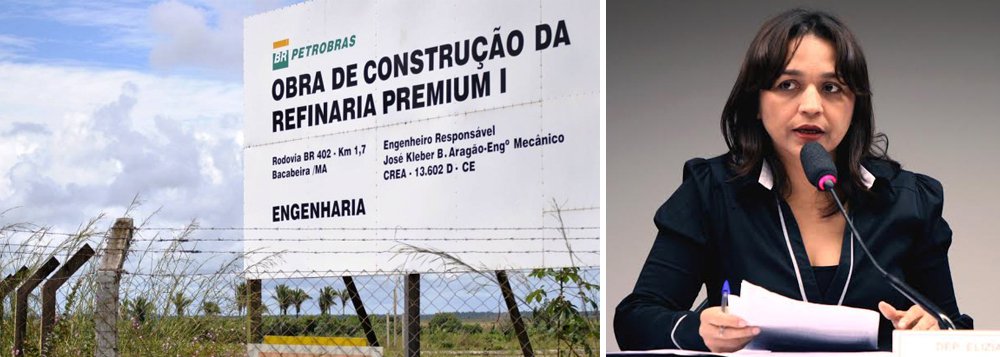Deputada Eliziane Gama (PPS-MA) disse ao ministro de Minas e Energia, Eduardo Braga, durante audiência pública realizada pela Comissão Externa da Câmara, que analisa o cancelamento das refinarias da Petrobras no Nordeste, que as investigações feitas pelo Judiciário e pela CPI da Petrobras apontam para a existência do pagamento de propinas para construir a unidade de refino Premium I, que seria erguida no Maranhão; "Tivemos informações claras na CPI de que houve pagamento de propina na refinaria Premium Um que teve investimento até o momento da sua suspensão de dois bilhões de reais", afirmou (Foto: Paulo Emílio) Deputada Eliziane Gama (PPS-MA) disse ao ministro de Minas e Energia, Eduardo Braga, durante audiência pública realizada pela Comissão Externa da Câmara, que analisa o cancelamento das refinarias da Petrobras no Nordeste, que as investigações feitas pelo Judiciário e pela CPI da Petrobras apontam para a existência do pagamento de propinas para construir a unidade de refino Premium I, que seria erguida no Maranhão; "Tivemos informações claras na CPI de que houve pagamento de propina na refinaria Premium Um que teve investimento até o momento da sua suspensão de dois bilhões de reais", afirmou