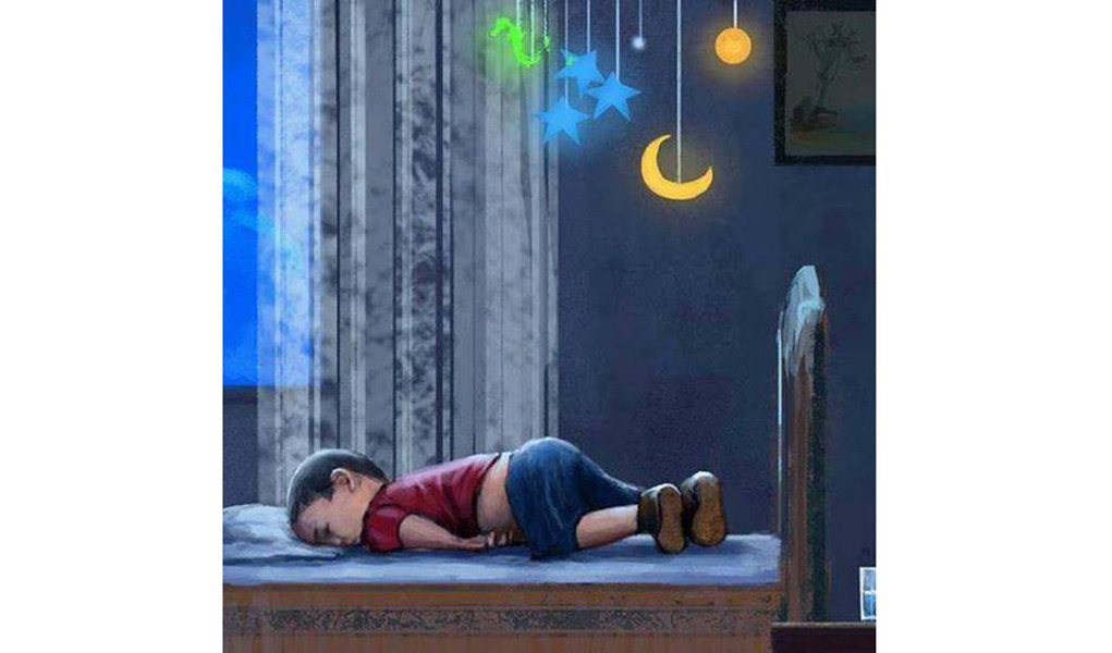 O corpo, encontrado no mar da Turquia, era do pequeno Aylan? Ou era ele sonhando que dormia? (Foto: Lelê Teles) O corpo, encontrado no mar da Turquia, era do pequeno Aylan? Ou era ele sonhando que dormia?
