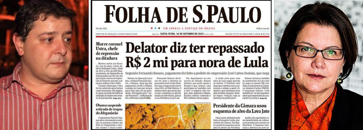 Para a jornalista Vera Guimarães Martins, "a Folha já foi além das tamancas na última sexta (16) ao cravar a manchete 'Delator diz ter repassado R$ 2 mi para nora de Lula'. Primeiro, porque não foi isso que Fernando Baiano disse"; segundo ela, trata-se do problema de "títulos 'esquentados': o impacto inicial não correspondido deixa a reportagem com cara de bala de festim" (Foto: Aline Lima) Para a jornalista Vera Guimarães Martins, "a Folha já foi além das tamancas na última sexta (16) ao cravar a manchete 'Delator diz ter repassado R$ 2 mi para nora de Lula'. Primeiro, porque não foi isso que Fernando Baiano disse"; segundo ela, trata-se do problema de "títulos 'esquentados': o impacto inicial não correspondido deixa a reportagem com cara de bala de festim"