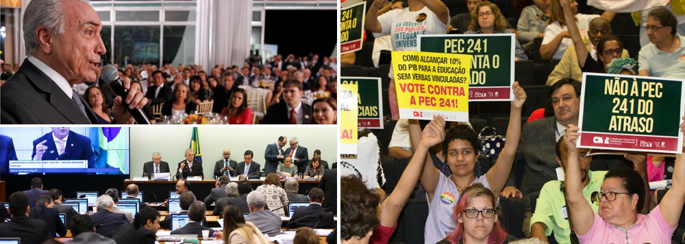 "Há muitos anos, talvez desde a votação dos decretos do arrocho salarial imposto pelo FMI no tempo de João Figueiredo, o último ditador-presidente, um governo não jogava tão pesado, dentro e fora do Congresso, para aprovar uma medida econômica", analisa a colunista Tereza Cruvinel sobre a manobra do presidente Michel Temer para aprovar na Câmara a PEC 241, que congela o gasto público pelos próximos 20 anos; "O governo vai jogar pesado e a oposição, com pouco mais de 100 votos na Câmara, fará uma luta de guerrilha no plenário. Será a primeira grande batalha depois do golpe. Uma batalha que moldará o futuro e se refletirá na sucessão", diz a jornalista (Foto: Tereza Cruvinel) "Há muitos anos, talvez desde a votação dos decretos do arrocho salarial imposto pelo FMI no tempo de João Figueiredo, o último ditador-presidente, um governo não jogava tão pesado, dentro e fora do Congresso, para aprovar uma medida econômica", analisa a colunista Tereza Cruvinel sobre a manobra do presidente Michel Temer para aprovar na Câmara a PEC 241, que congela o gasto público pelos próximos 20 anos; "O governo vai jogar pesado e a oposição, com pouco mais de 100 votos na Câmara, fará uma luta de guerrilha no plenário. Será a primeira grande batalha depois do golpe. Uma batalha que moldará o futuro e se refletirá na sucessão", diz a jornalista
