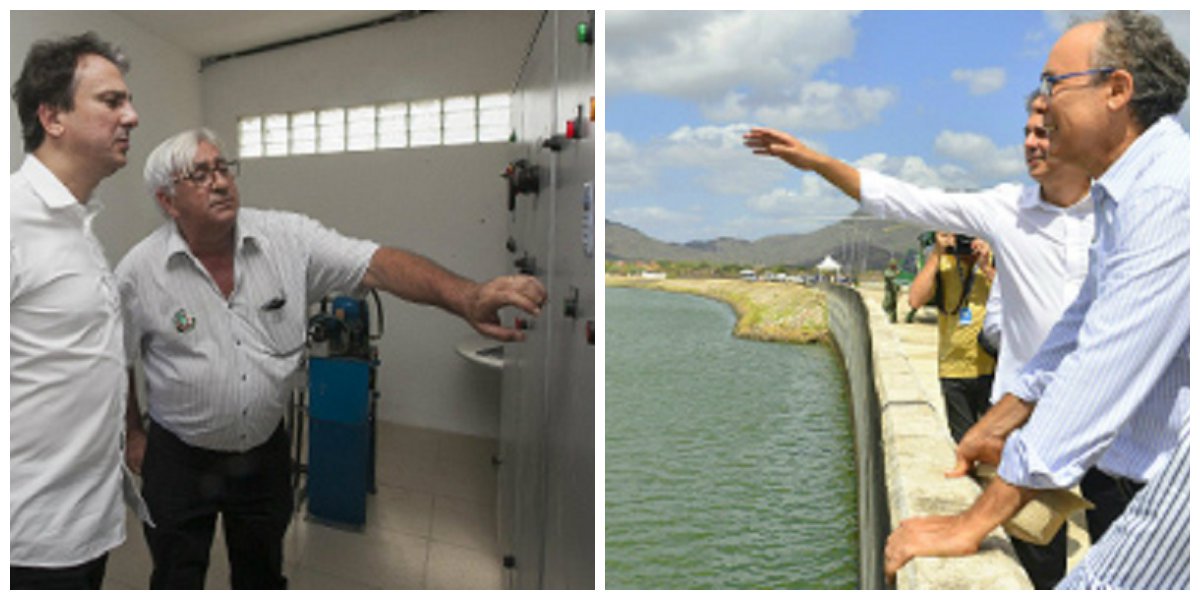 O governador Camilo Santana acionou, na manhã desta terça-feira (29), o bombeamento do Sistema Adutor da Barragem do Maranguapinho. A ação é parte do Plano de Segurança Hídrica da Região Metropolitana de Fortaleza. A intervenção adicionará 200 litros de água por segundo ao sistema que terão como destino a estação de bombeamento já existente em Maranguape, seguindo para a Estação de Tratamento de Água (ETA) da cidade, onde serão tratadas e, posteriormente, distribuídas pela Cagece para os sistemas de Maranguape, Sapupara e Amanari (Foto: Fatima 247) O governador Camilo Santana acionou, na manhã desta terça-feira (29), o bombeamento do Sistema Adutor da Barragem do Maranguapinho. A ação é parte do Plano de Segurança Hídrica da Região Metropolitana de Fortaleza. A intervenção adicionará 200 litros de água por segundo ao sistema que terão como destino a estação de bombeamento já existente em Maranguape, seguindo para a Estação de Tratamento de Água (ETA) da cidade, onde serão tratadas e, posteriormente, distribuídas pela Cagece para os sistemas de Maranguape, Sapupara e Amanari