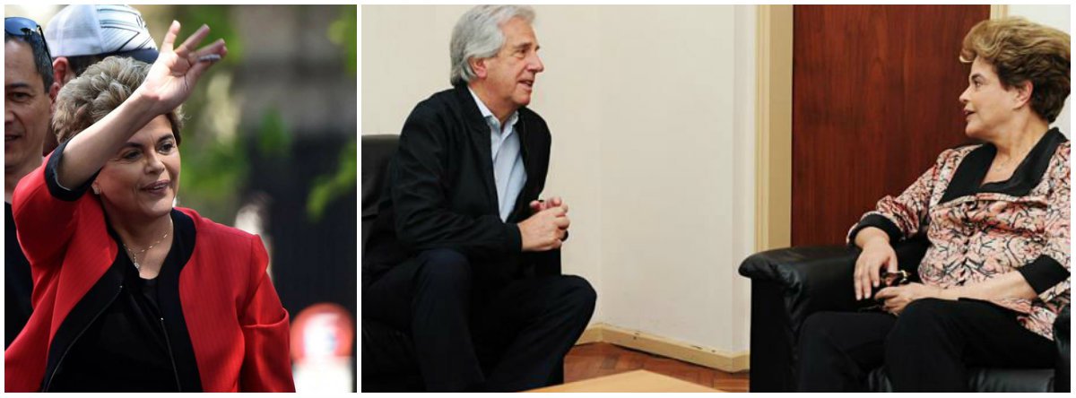 O presidente do Uruguai, Tabaré Vázquez, recebeu neste sábado a ex-presidente Dilma Rousseff no Escritório Presidencial de Suárez, em Montevidéu; Dilma participou de eventos no país, onde recebeu homenagem e discursou contra "retrocessos" promovidos pelo governo Temer; Vázquez sempre se posicionou contra o golpe parlamentar do Brasil (Foto: Gisele Federicce) O presidente do Uruguai, Tabaré Vázquez, recebeu neste sábado a ex-presidente Dilma Rousseff no Escritório Presidencial de Suárez, em Montevidéu; Dilma participou de eventos no país, onde recebeu homenagem e discursou contra "retrocessos" promovidos pelo governo Temer; Vázquez sempre se posicionou contra o golpe parlamentar do Brasil
