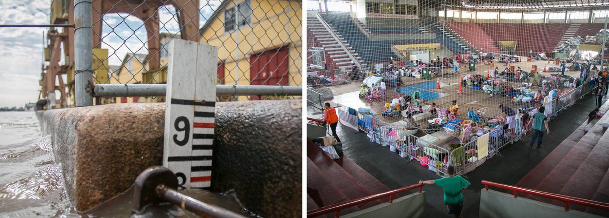 Mesmo com a chuva dando uma trégua o nível do Guaíba voltou a subir, atingindo a marca de 2,82 m, o que o deixa próximo de transbordar na altura do Cais do Mauá; quando atingiu sua maior marca desde a enchente histórica de 1941, o volume do lago alcançou 2,9 m
(Foto: Leonardo Lucena) Mesmo com a chuva dando uma trégua o nível do Guaíba voltou a subir, atingindo a marca de 2,82 m, o que o deixa próximo de transbordar na altura do Cais do Mauá; quando atingiu sua maior marca desde a enchente histórica de 1941, o volume do lago alcançou 2,9 m