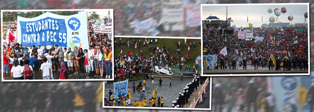Manifestando "apreensão", a Associação Nacional dos Dirigentes das Instituições Federais do Ensino Superior, entidade que representa os reitores das 63 universidades federais, envia um ofício em que afirma que a PEC 55, que impõe um teto para os gastos públicos pelos próximos 20 anos, e que foi aprovada em primeiro turno ontem no Senado, "representa séria ameaça aos direitos e serviços sociais" e "pode inviabilizar o Plano Nacional de Educação"; a entidade aponta ainda que a proposta "não é a solução almejada pela sociedade brasileira para o enfrentamento da atual crise econômica" e pede uma solução alternativa (Foto: Gisele Federicce) Manifestando "apreensão", a Associação Nacional dos Dirigentes das Instituições Federais do Ensino Superior, entidade que representa os reitores das 63 universidades federais, envia um ofício em que afirma que a PEC 55, que impõe um teto para os gastos públicos pelos próximos 20 anos, e que foi aprovada em primeiro turno ontem no Senado, "representa séria ameaça aos direitos e serviços sociais" e "pode inviabilizar o Plano Nacional de Educação"; a entidade aponta ainda que a proposta "não é a solução almejada pela sociedade brasileira para o enfrentamento da atual crise econômica" e pede uma solução alternativa
