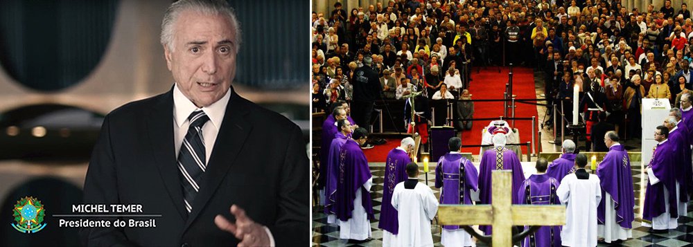 O jornalista Mário Magalhães criticou Michel Temer por não ter ido ao funeral de dom Paulo Evaristo Arns (1921-2016) com medo de hostilidades, embora tenha citado discurso do líder católico que tratou justamente sobre coragem; "Coragem, quando restrita à palavra e sem correspondência nos gestos, não passa de covardia", diz o jornalista (Foto: Valter Lima) O jornalista Mário Magalhães criticou Michel Temer por não ter ido ao funeral de dom Paulo Evaristo Arns (1921-2016) com medo de hostilidades, embora tenha citado discurso do líder católico que tratou justamente sobre coragem; "Coragem, quando restrita à palavra e sem correspondência nos gestos, não passa de covardia", diz o jornalista