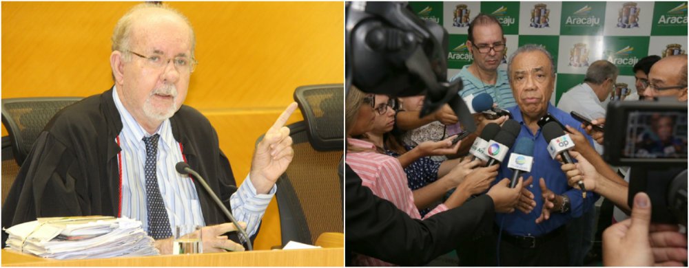 O procurador do Ministério Público de Contas, Sérgio Monte Alegre, condenou o gasto da prefeitura de Aracaju, através da Secretaria da Comunicação Social, com publicidade; segundo ele, em apenas dois contratos, a Secom destinou R$ 18 milhões, "para publicidade dissimuladamente de promoção pessoal" do prefeito João Alves Filho (DEM); o parecer do procurador foi apresentado ao conselheiro Clóvis Barbosa, relator das contas da PMA, que votou pela suspensão da publicidade; o julgamento do caso, no Tribunal de Contas do Estado (TCE), no entanto, foi suspenso pelo pedido de vistas do conselheiro Carlos Alberto Sobral (Foto: Valter Lima) O procurador do Ministério Público de Contas, Sérgio Monte Alegre, condenou o gasto da prefeitura de Aracaju, através da Secretaria da Comunicação Social, com publicidade; segundo ele, em apenas dois contratos, a Secom destinou R$ 18 milhões, "para publicidade dissimuladamente de promoção pessoal" do prefeito João Alves Filho (DEM); o parecer do procurador foi apresentado ao conselheiro Clóvis Barbosa, relator das contas da PMA, que votou pela suspensão da publicidade; o julgamento do caso, no Tribunal de Contas do Estado (TCE), no entanto, foi suspenso pelo pedido de vistas do conselheiro Carlos Alberto Sobral