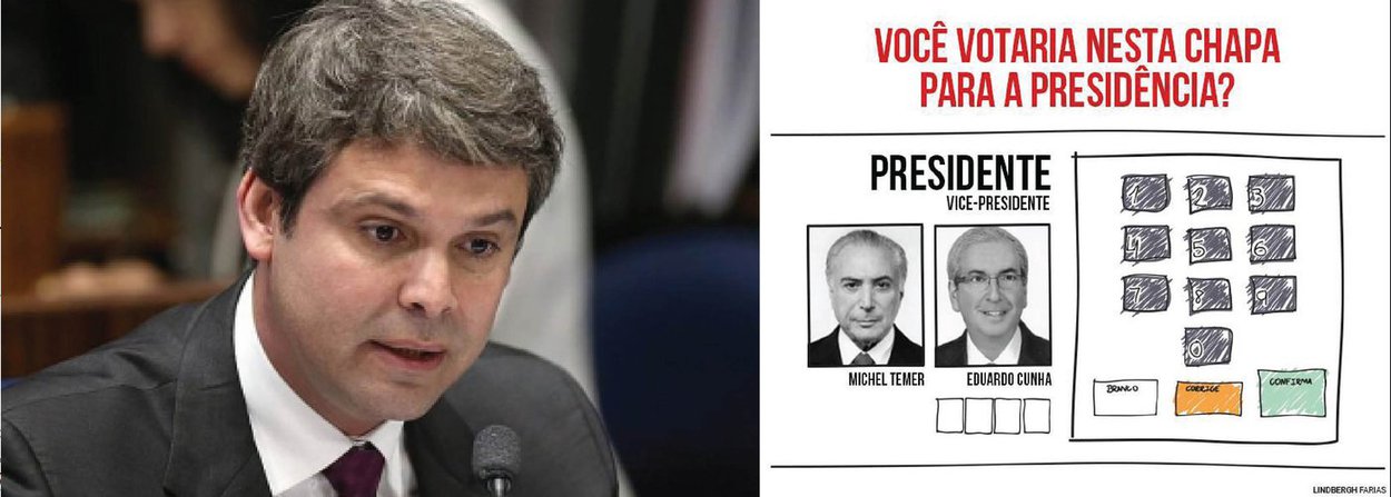 O senador Lindbergh Farias (PT/RJ) fala, em postagem no seu Facebook, nesta sexta (15), que a tentativa de impeachment da presidente Dilma Rousseff, liderada poe Michel Temer e Eduardo Cunha, representa o "sequestro da democracia, por uma aliança eclética formada por neoliberais, corruptos, fascistas e indignados de ocasião"; ele prevê, em caso de aprovação do impedimento na Câmara, um governo Temer-Cunha sem combater a corrupção e penalizando trabalhadores; "Você votaria nesta dupla?", pergunta (Foto: Valter Lima) O senador Lindbergh Farias (PT/RJ) fala, em postagem no seu Facebook, nesta sexta (15), que a tentativa de impeachment da presidente Dilma Rousseff, liderada poe Michel Temer e Eduardo Cunha, representa o "sequestro da democracia, por uma aliança eclética formada por neoliberais, corruptos, fascistas e indignados de ocasião"; ele prevê, em caso de aprovação do impedimento na Câmara, um governo Temer-Cunha sem combater a corrupção e penalizando trabalhadores; "Você votaria nesta dupla?", pergunta