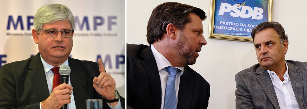 Principal incentivador do golpe, senador Aécio Neves (PSDB-MG) e seu coordenador jurídico, deputado Carlos Sampaio (PSDB-SP), poderão ser investigados no STF por suspeitas de terem ocultado esquema de compra de votos em troca de apoio parlamentar durante o governo de Eduardo Azeredo, em Minas, que ficou conhecido como Mensalão Tucano; fato veio à tona na CPI dos Correios, em 2005, quando Aécio já era governador de Minas, e Sampaio, integrante da bancada do PSDB na CPI; o prefeito do Rio, Eduardo Paes (PMDB), na época no PSDB, também teve pedido de investigação aberto; é o segundo inquérito contra Aécio pedido por Janot (Foto: Aquiles Lins) Principal incentivador do golpe, senador Aécio Neves (PSDB-MG) e seu coordenador jurídico, deputado Carlos Sampaio (PSDB-SP), poderão ser investigados no STF por suspeitas de terem ocultado esquema de compra de votos em troca de apoio parlamentar durante o governo de Eduardo Azeredo, em Minas, que ficou conhecido como Mensalão Tucano; fato veio à tona na CPI dos Correios, em 2005, quando Aécio já era governador de Minas, e Sampaio, integrante da bancada do PSDB na CPI; o prefeito do Rio, Eduardo Paes (PMDB), na época no PSDB, também teve pedido de investigação aberto; é o segundo inquérito contra Aécio pedido por Janot