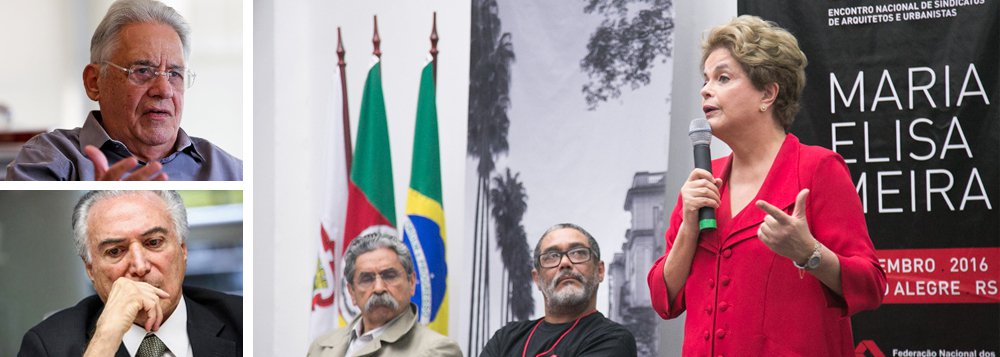 “Estão tentando aplicar o neoliberalismo de forma profunda no país sem qualquer negociação. A raiz do golpe não é só para estancar a Lava Jato, mas está ligada à crise econômica. Houve uma articulação iniciada após minha reeleição em 2014 capitaneada por aqueles que perderam a eleição”, disse a presidente afastada Dilma Rousseff, ao participar de um debate em Porto Alegre; segundo ela, trata-de se um processo de radicalização do neoliberalismo, com ataques aos pilares da Constituição-cidadã de 1988; “O objetivo do golpe é completar o que não foi completado no governo FHC”, resumiu (Foto: Leonardo Attuch) “Estão tentando aplicar o neoliberalismo de forma profunda no país sem qualquer negociação. A raiz do golpe não é só para estancar a Lava Jato, mas está ligada à crise econômica. Houve uma articulação iniciada após minha reeleição em 2014 capitaneada por aqueles que perderam a eleição”, disse a presidente afastada Dilma Rousseff, ao participar de um debate em Porto Alegre; segundo ela, trata-de se um processo de radicalização do neoliberalismo, com ataques aos pilares da Constituição-cidadã de 1988; “O objetivo do golpe é completar o que não foi completado no governo FHC”, resumiu