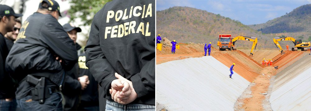 Polícia Federal (PF) deflagrou a Operação Vidas Secas – Sinhá Vitória, que investiga o superfaturamento de obras de engenharia executadas por empresas em dois dos 14 lotes da transposição do Rio São Francisco; suspeitas é que empresários do consórcio OAS/Galvão/Barbosa Melo/Coesa utilizaram empresas de fachada para desviar cerca de R$ 200 milhõe; cerca de 150 agentes federais estão cumprindo 32 mandados judiciais, sendo 24 de busca e apreensão, quatro de condução coercitiva e quatro de prisão, nos Estados de Pernambuco, Goiás, Mato Grosso, Ceará, São Paulo, Rio de Janeiro, Rio grande do Sul, Bahia e Brasília (Foto: Paulo Emílio) Polícia Federal (PF) deflagrou a Operação Vidas Secas – Sinhá Vitória, que investiga o superfaturamento de obras de engenharia executadas por empresas em dois dos 14 lotes da transposição do Rio São Francisco; suspeitas é que empresários do consórcio OAS/Galvão/Barbosa Melo/Coesa utilizaram empresas de fachada para desviar cerca de R$ 200 milhõe; cerca de 150 agentes federais estão cumprindo 32 mandados judiciais, sendo 24 de busca e apreensão, quatro de condução coercitiva e quatro de prisão, nos Estados de Pernambuco, Goiás, Mato Grosso, Ceará, São Paulo, Rio de Janeiro, Rio grande do Sul, Bahia e Brasília