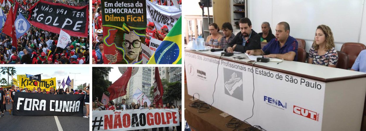 Centrais sindicais e diversos movimentos sociais se uniram para convocar a população a protestar contra o impeachment da presidente Dilma Rousseff no próximo dia 16 em São Paulo; "É a maior unidade da esquerda brasileira desde o impeachment de Fernando Collor", destacou o presidente da CUT, Vagner Freitas, em coletiva de imprensa nesta quinta-feira 10; segundo ele, o afastamento da presidente nesse momento significa a retirada de direitos dos trabalhadores; ato também será contra o ajuste fiscal e em defesa do fora Cunha; "Entendemos que ser contra o impeachment não significa necessariamente defender as políticas adotadas pelo governo", diz trecho da convocatória (Foto: Gisele Federicce) Centrais sindicais e diversos movimentos sociais se uniram para convocar a população a protestar contra o impeachment da presidente Dilma Rousseff no próximo dia 16 em São Paulo; "É a maior unidade da esquerda brasileira desde o impeachment de Fernando Collor", destacou o presidente da CUT, Vagner Freitas, em coletiva de imprensa nesta quinta-feira 10; segundo ele, o afastamento da presidente nesse momento significa a retirada de direitos dos trabalhadores; ato também será contra o ajuste fiscal e em defesa do fora Cunha; "Entendemos que ser contra o impeachment não significa necessariamente defender as políticas adotadas pelo governo", diz trecho da convocatória