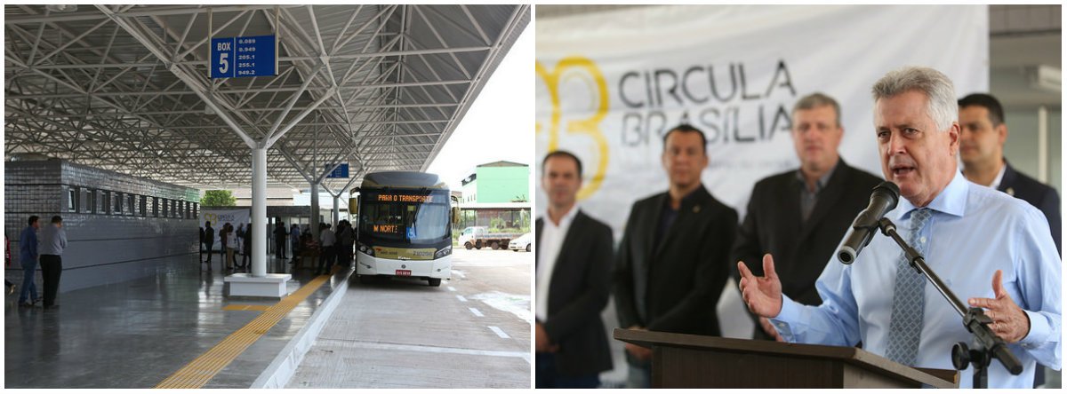 O governador de Brasília, Rodrigo Rollemberg, reinaugurou o terminal rodoviário do Setor M Norte, em Taguatinga. A estimativa é que 46 mil pessoas sejam beneficiadas diariamente; as empresas de ônibus vão operar com 30 linhas e 100 veículos. Entre os principais destinos estão Lago Sul, Núcleo Bandeirante, Rodoviária do Plano Piloto, Sudoeste e W3 Sul e Norte; reformado, o terminal conta com seis plataformas, 30 pontos de estocagem, banheiros com acessibilidade, lanchonete e nove salas administrativas; foram investidos R$ 3,5 milhões (Foto: Leonardo Lucena) O governador de Brasília, Rodrigo Rollemberg, reinaugurou o terminal rodoviário do Setor M Norte, em Taguatinga. A estimativa é que 46 mil pessoas sejam beneficiadas diariamente; as empresas de ônibus vão operar com 30 linhas e 100 veículos. Entre os principais destinos estão Lago Sul, Núcleo Bandeirante, Rodoviária do Plano Piloto, Sudoeste e W3 Sul e Norte; reformado, o terminal conta com seis plataformas, 30 pontos de estocagem, banheiros com acessibilidade, lanchonete e nove salas administrativas; foram investidos R$ 3,5 milhões