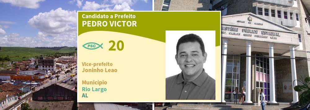 O Ministério Público Eleitoral de Rio largo, município localizado na grande Maceió, entrou com uma Ação de Investigação Judicial Eleitoral em que pede a cassação do registro do candidato a prefeito pelo PSC, Pedro Victor Araújo Júnior; um dos motivos para o pedido foi a realização de bingos com a distribuição de senhas e presentes, antes do período eleitoral, com a finalidade de obter vantagens e conquistar o apoio dos eleitores; os bingos foram realizados em 2015 e 2016 (Foto: Voney Malta) O Ministério Público Eleitoral de Rio largo, município localizado na grande Maceió, entrou com uma Ação de Investigação Judicial Eleitoral em que pede a cassação do registro do candidato a prefeito pelo PSC, Pedro Victor Araújo Júnior; um dos motivos para o pedido foi a realização de bingos com a distribuição de senhas e presentes, antes do período eleitoral, com a finalidade de obter vantagens e conquistar o apoio dos eleitores; os bingos foram realizados em 2015 e 2016