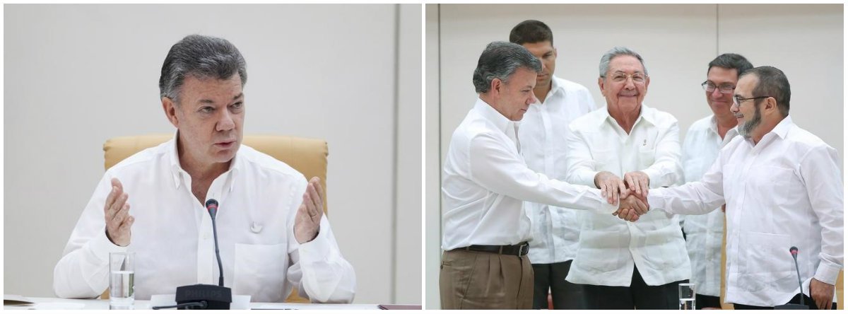 O governo da Colômbia, do presidente Juan Manuel Santos, e as Farc anunciaram no sábado um acordo para a busca, localização e entrega de pessoas dadas como desaparecidas no conflito armado de mais de meio século; anúncio, após reunião surpresa em Havana, diz que acordo visa "aliviar o sofrimento das famílias das pessoas desaparecidas e, assim, contribuir para a satisfação dos seus direitos" (Foto: Gisele Federicce) O governo da Colômbia, do presidente Juan Manuel Santos, e as Farc anunciaram no sábado um acordo para a busca, localização e entrega de pessoas dadas como desaparecidas no conflito armado de mais de meio século; anúncio, após reunião surpresa em Havana, diz que acordo visa "aliviar o sofrimento das famílias das pessoas desaparecidas e, assim, contribuir para a satisfação dos seus direitos"
