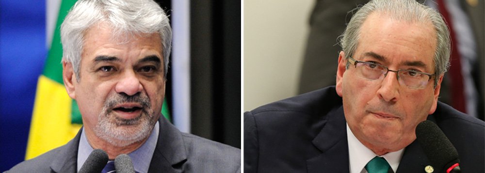 O líder do governo da presidente eleita Dilma Rousseff no Senado, Humberto Costa (PT-PE), a aprovação do parecer de cassação do mandato do deputado Eduardo Cunha (PMDB-RJ) reforça a tese de que o processo contra a presidente está viciado desde a sua origem, e deveria ser anulado; "O processo que resultou no afastamento da presidenta estava maculado desde o início, irremediavelmente viciado, fruto de uma clara vendeta desse delinquente com o qual jamais aceitamos negociar, ao contrário do PSDB, do DEM e do próprio Michel Temer, que o utilizaram como um idiota-funcional para a consecução dos seus objetivos de derrubar Dilma do cargo", disparou (Foto: Paulo Emílio) O líder do governo da presidente eleita Dilma Rousseff no Senado, Humberto Costa (PT-PE), a aprovação do parecer de cassação do mandato do deputado Eduardo Cunha (PMDB-RJ) reforça a tese de que o processo contra a presidente está viciado desde a sua origem, e deveria ser anulado; "O processo que resultou no afastamento da presidenta estava maculado desde o início, irremediavelmente viciado, fruto de uma clara vendeta desse delinquente com o qual jamais aceitamos negociar, ao contrário do PSDB, do DEM e do próprio Michel Temer, que o utilizaram como um idiota-funcional para a consecução dos seus objetivos de derrubar Dilma do cargo", disparou