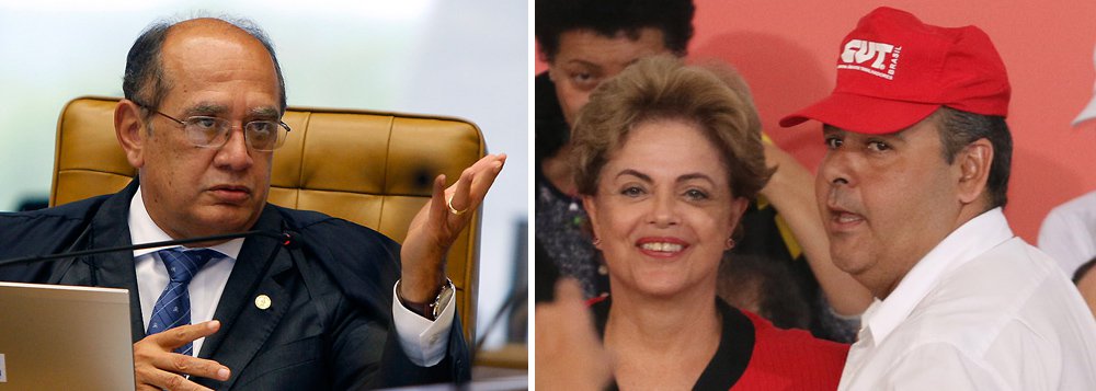 Ministro do STF disse que Vagner Freitas deveria ser intimado pelo Ministério Público por ter dito que trabalhadores deveriam pegar em armas e se entrincheirar para defender o mandato da presidente Dilma; "Agora, o senhor da CUT vem e diz que vai pegar em armas. Deveria ser intimado pelo Ministério Público. Este tipo de prática não pode ocorrer. São manifestantes que vivem de recursos públicos (...). Isso é inaceitável, ainda mais na presença da presidente da República, no Palácio do Planalto. Ela é a chefe das Forças Armadas. É hora do MP atuar para proteger a democracia", disse (Foto: Paulo Emílio) Ministro do STF disse que Vagner Freitas deveria ser intimado pelo Ministério Público por ter dito que trabalhadores deveriam pegar em armas e se entrincheirar para defender o mandato da presidente Dilma; "Agora, o senhor da CUT vem e diz que vai pegar em armas. Deveria ser intimado pelo Ministério Público. Este tipo de prática não pode ocorrer. São manifestantes que vivem de recursos públicos (...). Isso é inaceitável, ainda mais na presença da presidente da República, no Palácio do Planalto. Ela é a chefe das Forças Armadas. É hora do MP atuar para proteger a democracia", disse