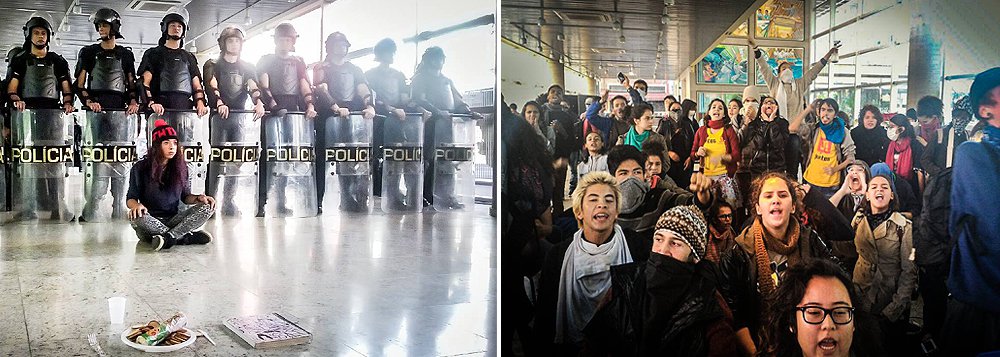 A Polícia Militar invadiu o centro de ensino, no centro de São Paulo, após a Justiça paulista determinar a reintegração de posse do prédio; local foi ocupado por estudantes da rede estadual e de escolas técnicas (Etecs) na última quinta-feira (28) em protesto contra a máfia da merenda e os cortes nas verbas e repasses para a educação; secretário da Segurança Pública de São Paulo, Alexandre de Moraes, esteve no local; manifestantes dizem que não pretendem sair até que todas as escolas tenham assegurado merenda e almoço (Foto: Paulo Emílio) A Polícia Militar invadiu o centro de ensino, no centro de São Paulo, após a Justiça paulista determinar a reintegração de posse do prédio; local foi ocupado por estudantes da rede estadual e de escolas técnicas (Etecs) na última quinta-feira (28) em protesto contra a máfia da merenda e os cortes nas verbas e repasses para a educação; secretário da Segurança Pública de São Paulo, Alexandre de Moraes, esteve no local; manifestantes dizem que não pretendem sair até que todas as escolas tenham assegurado merenda e almoço