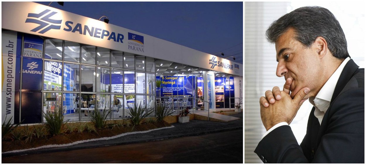 Ao dar início à oferta pública de ações primárias e secundárias da Sanepar pelo governo Beto Richa (PSDB), foram colocadas 184 milhões de ações a um preço unitário de R$ 9,5, o que resultaria em um montante de R$ 1,755 bilhão; segundo a cotação da Bovespa nesta quinta (2), cada ação da Sanepar vale R$ 13,85, o que representa a cifra de R$ 2,548 bilhões; mas em abril virá novo tarifaço de 26% na conta de água, o que poderá elevar cada ação da Sanepar para até R$ 33; se esta estimativa estiver correta, o prejuízo que Beto Richa dará aos cofres públicos chegará a R$ 4,3 bilhões (Foto: Leonardo Lucena) Ao dar início à oferta pública de ações primárias e secundárias da Sanepar pelo governo Beto Richa (PSDB), foram colocadas 184 milhões de ações a um preço unitário de R$ 9,5, o que resultaria em um montante de R$ 1,755 bilhão; segundo a cotação da Bovespa nesta quinta (2), cada ação da Sanepar vale R$ 13,85, o que representa a cifra de R$ 2,548 bilhões; mas em abril virá novo tarifaço de 26% na conta de água, o que poderá elevar cada ação da Sanepar para até R$ 33; se esta estimativa estiver correta, o prejuízo que Beto Richa dará aos cofres públicos chegará a R$ 4,3 bilhões